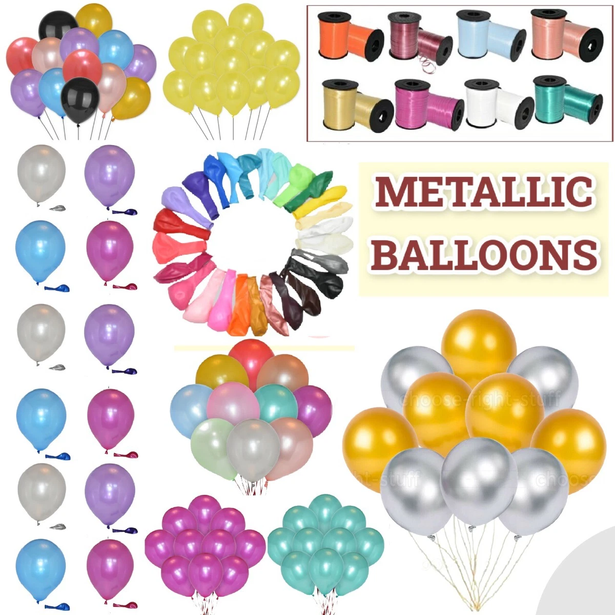 25.4cm Metallizzato Lucido Palloncini 30 Pz Argento Oro Compleanno  Matrimonio