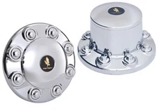 Aluminum Wheel Trim Kit 19.5" 8 Lug Center Caps Fits 1996-2024 Freightliner