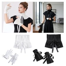Viktorianischer Hals R&uuml;schen Kragen Schal und Handgelenk Manschetten Hand &Auml;rmel f&uuml;r Cosplay