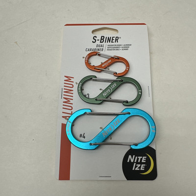 Nite ize Assorted S-Biner Keyring Aluminum Dual Carabiner Snap Hook 3 Size Pack