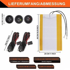 4X KFZ Carbon Sitzheizung Universal Heizmatten Nachrüstsatz 12V Für PKW LKW BUS