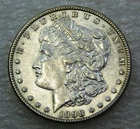1898 P Morgan Silver Dollar AU Bright Frosty Luster in Saflip #H788