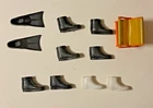 VINTAGE G.I. JOE  1964 HASBRO ACCESSORIES - FOOTWEAR BOOTS FLIPPERS & CAMP STOOL