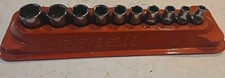 Snap On Usa 14 Drive Sae 6 Point Socket Set 10 Pc Tm06-tm18 Magnetic