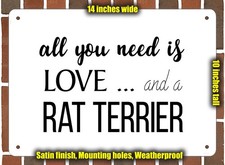 Metal Sign - Rat Terrier Love - 14x10 inches