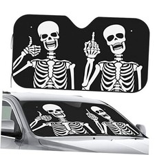 Front Window Car Sun Shade Windshield- Cool Skeleton Funny Foldable Cute Funny