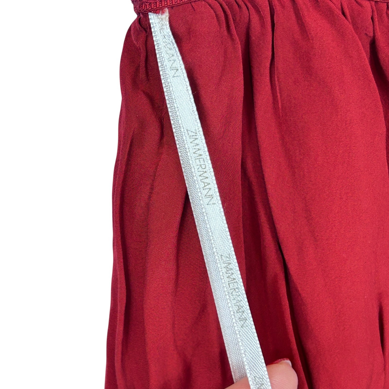 Zimmermann Burgundy Pink Pleated Skirt Size 3 AU14 US10 Elegant Occasion