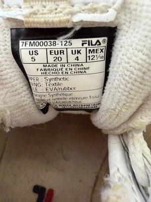 FILA Unisex Baby Toddler Low Top Lace-Up Sneaker 5C White 7FM00038-125