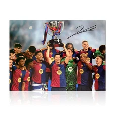 Robert Lewandowski Signed Barcelona Football Photo