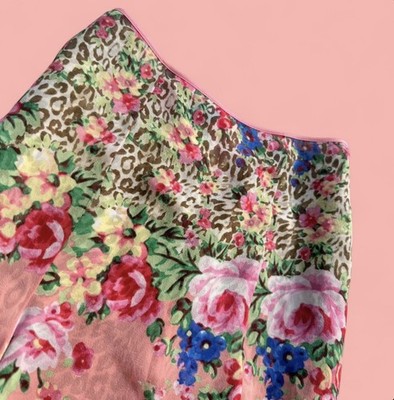 Blugirl Blumarine アンサンブル フラワープリント イタリヤ製 RARE BLUMARINE SS2005 100% SILK cottagecore florals & Leopard Midi