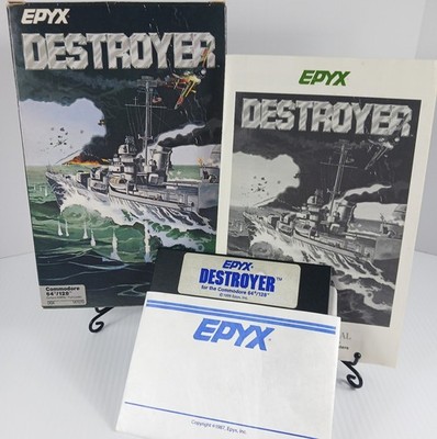 Epyx Destroyer Commodore 64 / 128 Tested Floppy Disk Box Manual 1986 C64