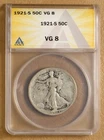 1921 S Walking Liberty Half Dollar ANACS VG8