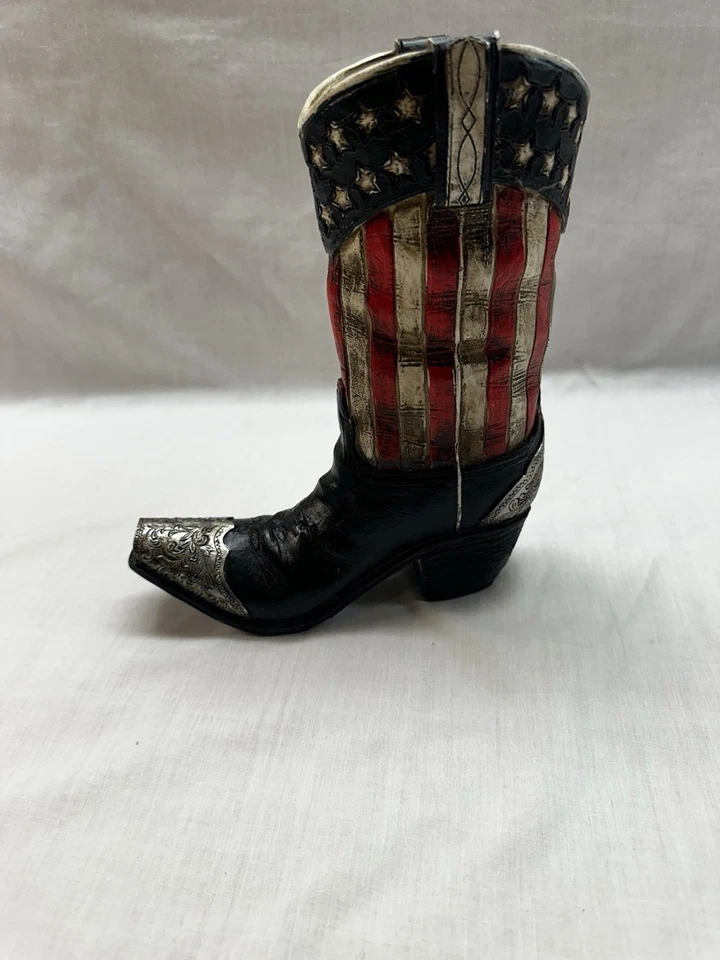 Patriotic Western Cowboy Boot, Primitive, Decorative Ceramic Home Decor - Image 4 of 4