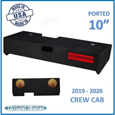 Chevy Silverado 2019-2026 Crew Cab 10'' sub box Speaker Enclosure GROUND SHAKER