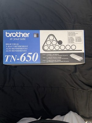 Brother TN-650 Black Hi Yield Toner Cartridge Genuine New Sealed Box Free Ship