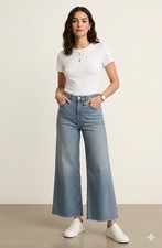 Women's OAT New York Wide Leg Jeans Size 8/29 Blue Denim