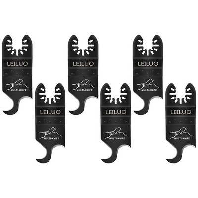 LEILUO 6 Pcs Oscillating Multi Tool Hook Knife Blades for Cutting Carpet Roofing