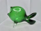 Blenko Glass 5433C Guppy Fish Vase Clover Crackle W/label 1st Quality