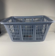 Vintage 1986 Rubbermaid Laundry Basket 2965 Blue 1.25 Bushel Made in USA