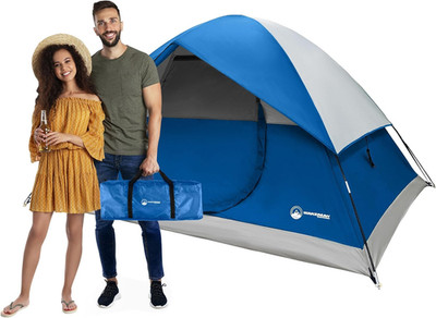 4-Person Pop-Up Camping Tent with Rainfly & Carrying Bag for Outdoor Adventures