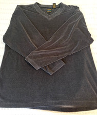 Colours Alexander Julian Men's X-Large V-Neck Gray Velour Sweater Extra Soft