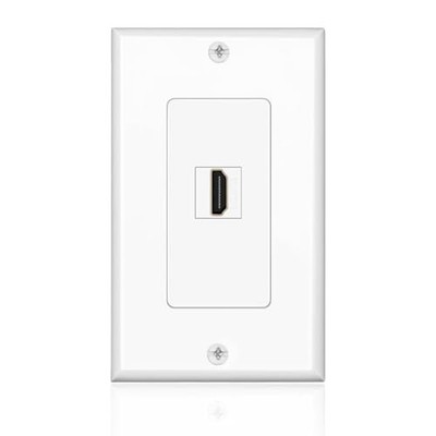 HDMI Wall Plate 1 Port White Face Plate Socket Outlet 4K 60Hz