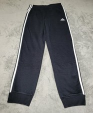 Adidas Boys Iconic 3 Stripe Track/Jogger Pants Size L 14-16 Black