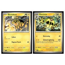 2 Card Pokemon TCG - Stellar Crown - Electabuzz 046/142 & Electivire 047/142 LP