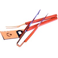 Grillbesteck Set Tramontina Churrasco Grillhelfer Set Edelstahl Mit Holzgriffen