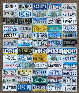 60 Craft Resale Bulk Decorator License Plate Lot 39 States AK RI NY PA NM FL MD