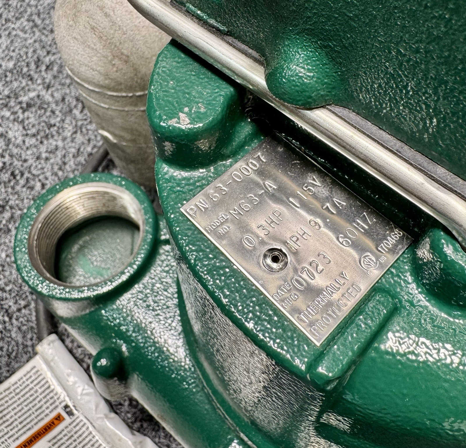 ZOELLER 63-0007 M63-A Submersible Sump Pump 3/10 hp, 115V AC, 34 gpm, 1-1/2"