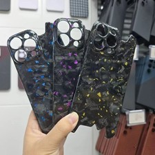 Genuine Carbon Fiber Case For iPhone 16 15 14 13 Pro Max Irregular Forged Cover