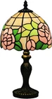 Small Tiffany Table Lamp,3 Color Temperature Pink Rose 8X8X15Inch