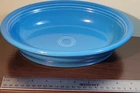 Fiesta Ceramic Blue Oval Serving Bowl, Glossy Finish, Art Pottery, 10 in