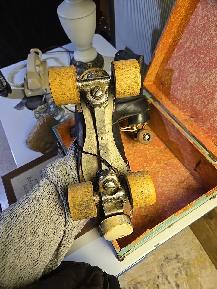 Patines De Colección CHICAGO 76 - Bota de Cuero NEGRO - Talla 7 Envío Gratis Foto 3 de 4