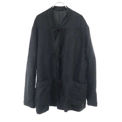 COMOLI Komori 24aw Linen Raised Stand Collar Jacket A03-01007 Black Used MESC-0