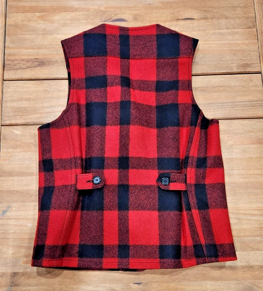 Chaleco de Lana Filson Mackinaw Rojo a Cuadros Talla M Hecho en EE. UU. Ropa de Trabajo de Colección Caza Foto 2 de 4