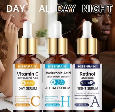 Gesichtsserum Set Vitamin C Hyaluron  Retinol Serum,Anti Falten,Anti Aging