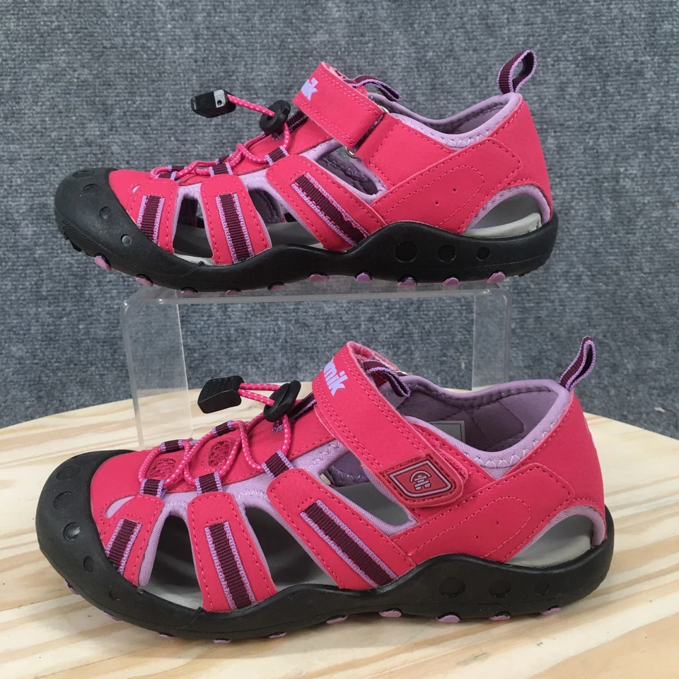 Sandalias Kamik Juveniles 4 Cangrejos Sin Cordones Rosa Bungee Cordón Gancho y Lazo Foto 2 de 4