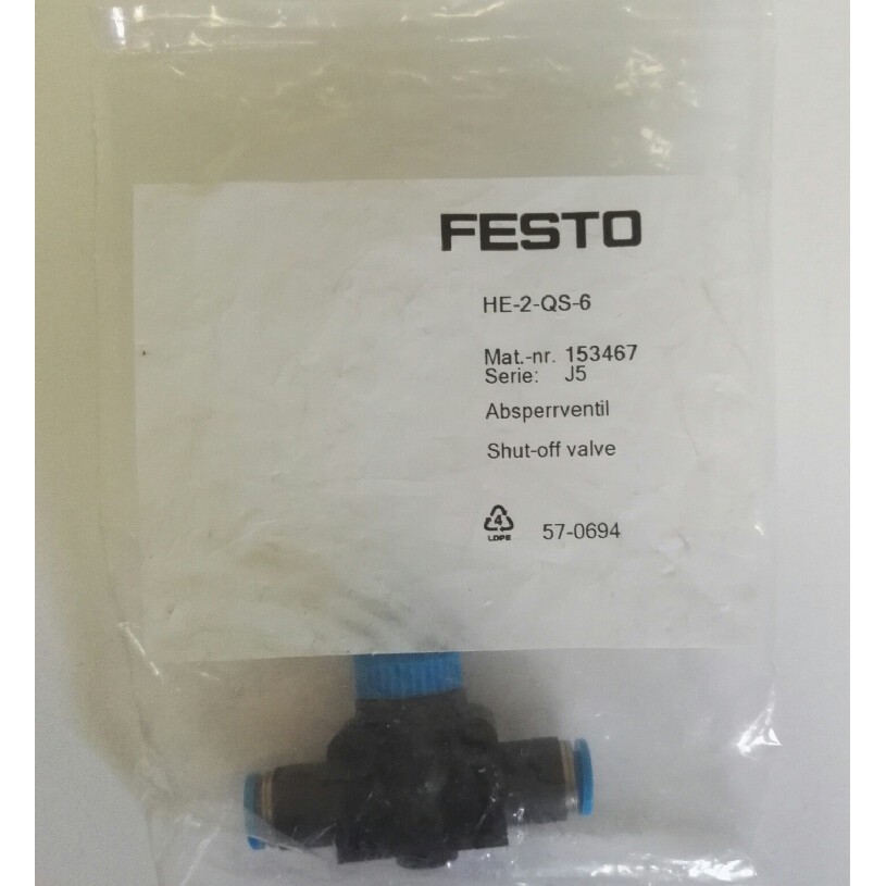 one New Festo HE-2-QS-6 153467 Valve