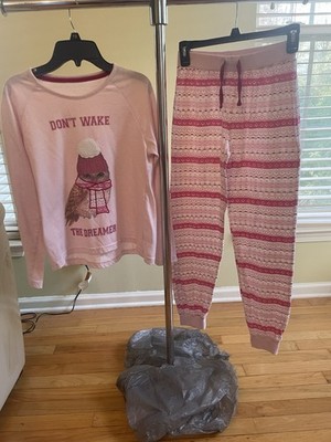 Kids Girls Pink Pyjamas Soft 100% Cotton PJs 2 Piece Owl Lounge Set Age 8-13 NEW
