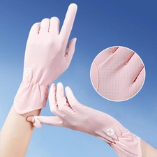 Women Summer Thin Sun Protection Gloves Touchscreen Breathable Non Slip Sunscree