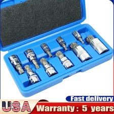 10PCS XZN Triple Square 12 Point Spline Bit Socket Set 4MM - 18MM S2 Steel Bits