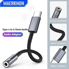 USB-C Type C to 3.5mm 1/8" Aux Audio Jack Active DAC Headphone Adapter Cable