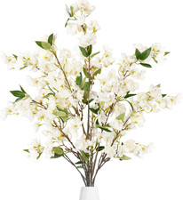 Artificial Cherry Blossom Flowers, Faux Cherry Stems, Faux Silk, Branches, Fake
