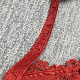 La Perla Lace Bra Bralette 36B Triangle Sheer Floral Lace Top ITALY LUXURY Red