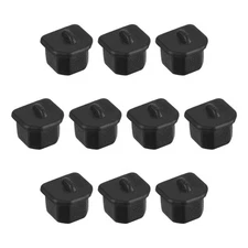 USB Type-B Anti Dust Plug Port Dust Silicone Covers Caps Stoppers Black 10pcs