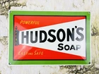 VINTAGE DOME HUDSON'S SOAP GASOLINE OIL PORCELAIN GAS STATION SODA POP SIGN