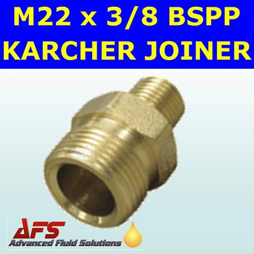 M22 X 3/8" BSP Male Karcher Adaptor Pressure Washer Jet Wash Hose Adaptor