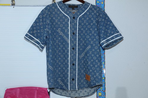 LV Jacquard Denim Baseball shirt | eBay